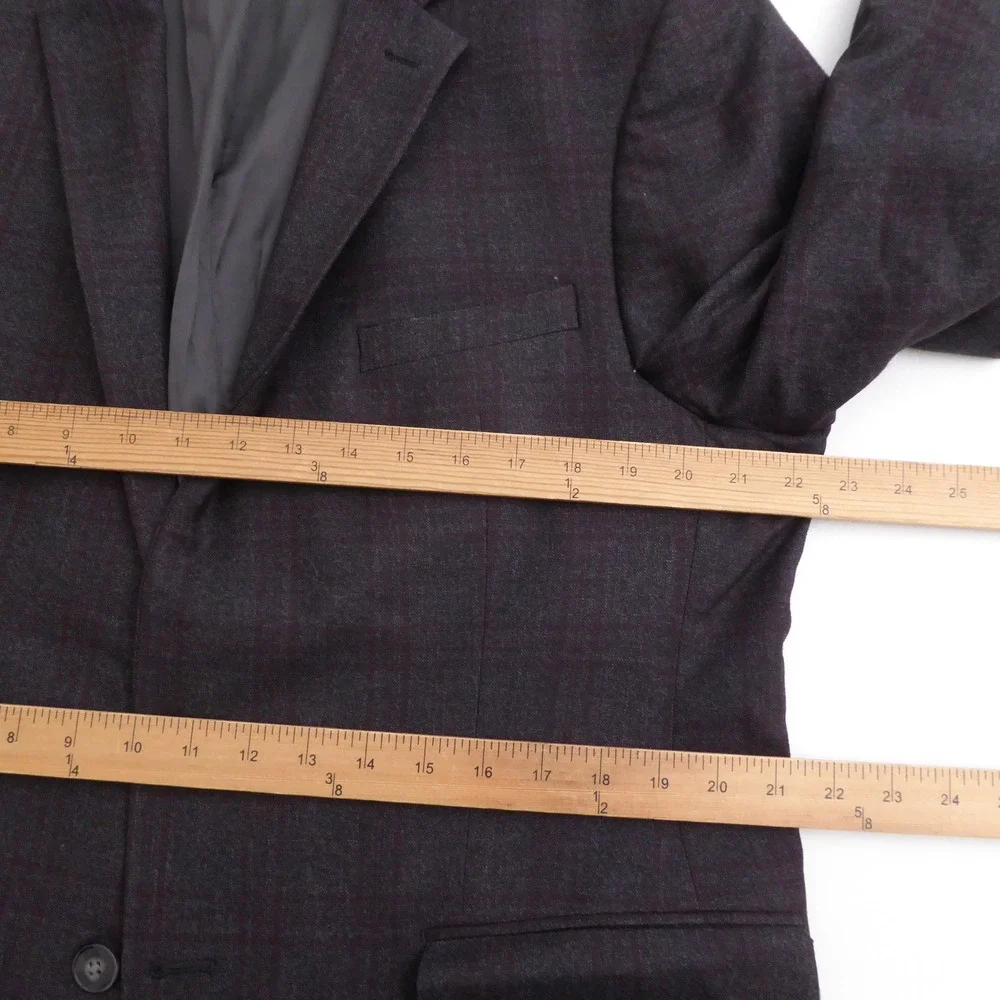 Calvin Klein Mens Blazer Jacket Grey Plaid Extreme Slim Fit 44R